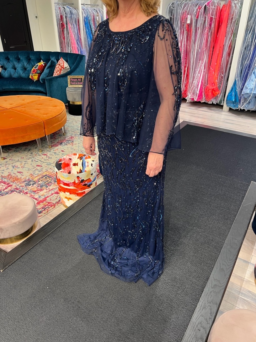 Ashley Lauren Size 18 Formal Gown/Mother of Bride Gown - Navy